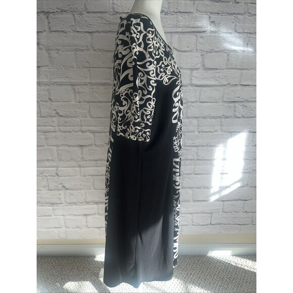 Sami & Jo Women’s NWT Contemporary Black & Creme Plus Midi Sized Dress 2X - Picture 3 of 8